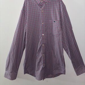 Vineyard Vines Red and Blue Plaid Men's Shirt